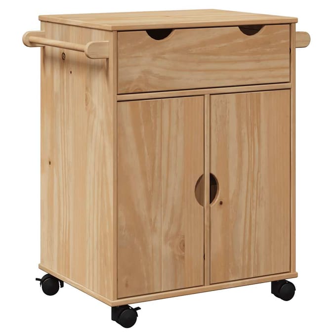 vidaXL - Keukentrolley - OTTA - 59x45x80 - cm - massief - grenenhout