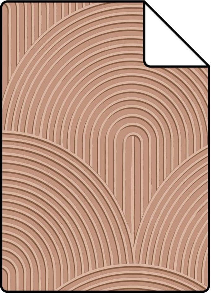 Proefstaal ESTAhome behang 3D-motief terracotta roze - 26.5 x 21 cm - 131104-S