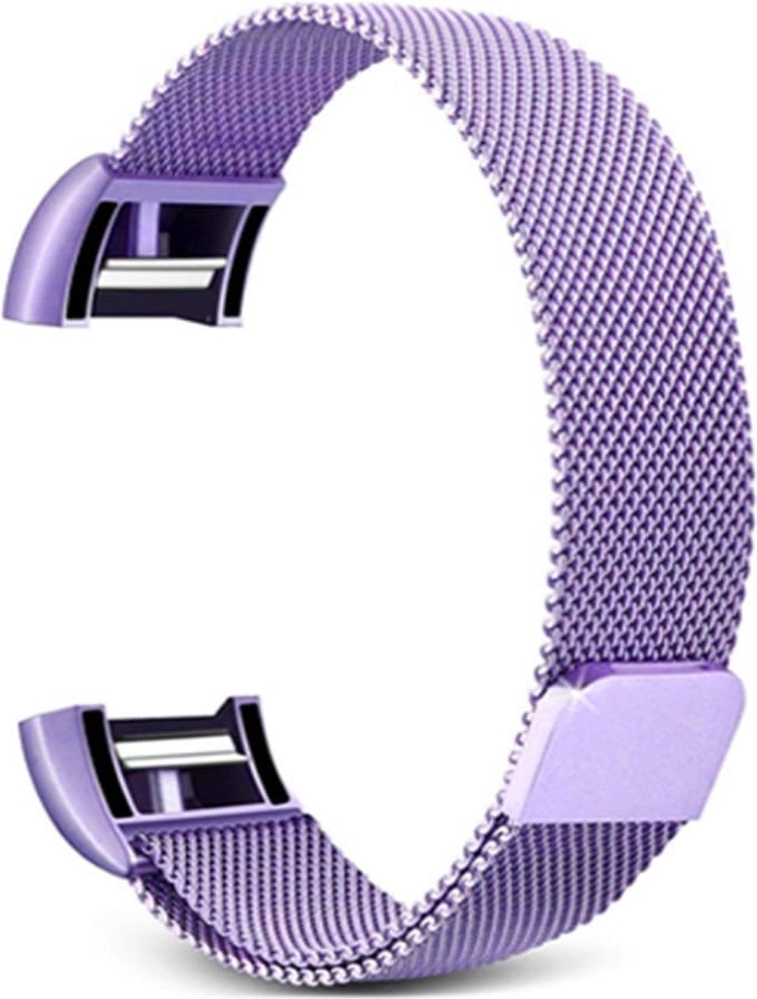 Milanees bandje - geschikt voor Fitbit Charge 2 - maat M/L - lila