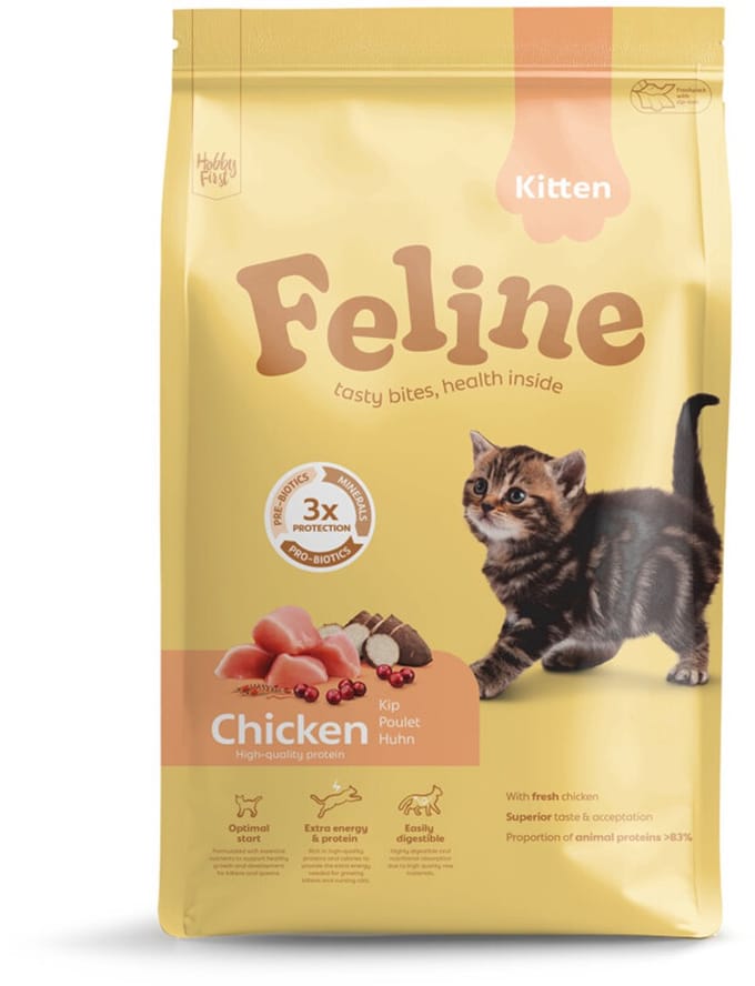 HobbyFirst Feline Kattenvoer Kitten Chicken 4,5 kg - Kat