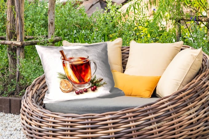 Buitenkussens - Tuin - Thee - Warm - Winter - Sfeer - 50x30 cm