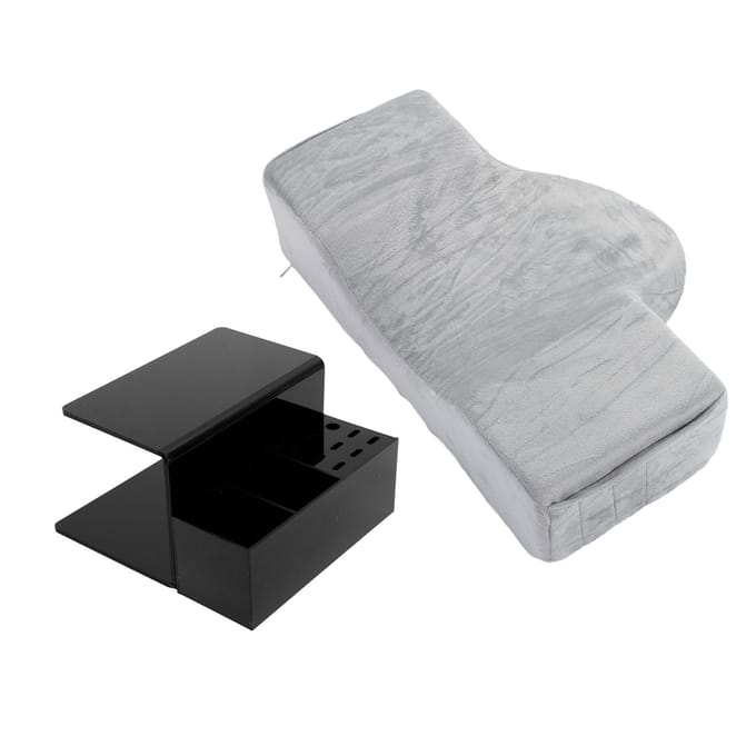 Grijze Wimperverlengingskussen met Zwarte Organizerstandaard U-vormige Wimperkussenset Wimper black