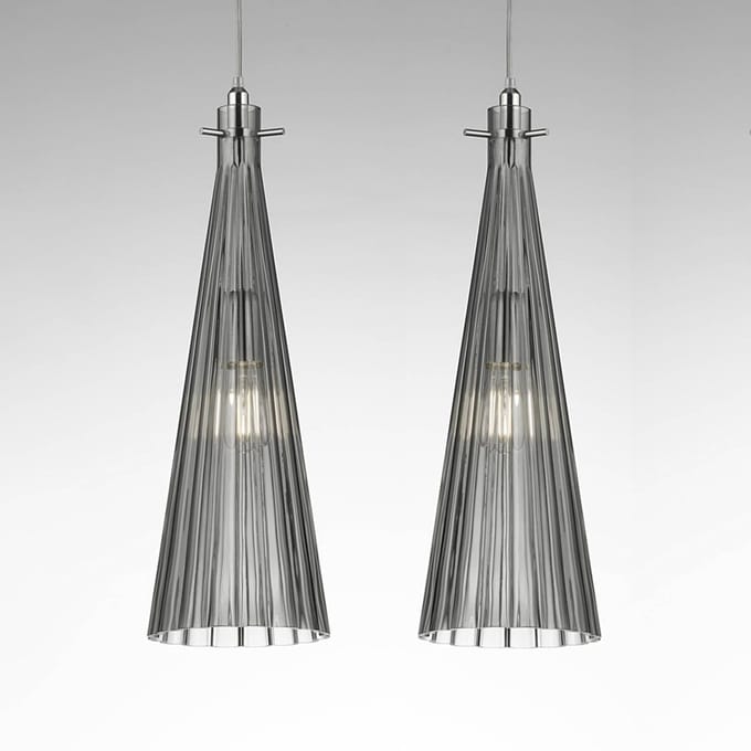 Selène Hanglamp Costa Rica, 2-lamps, grijs