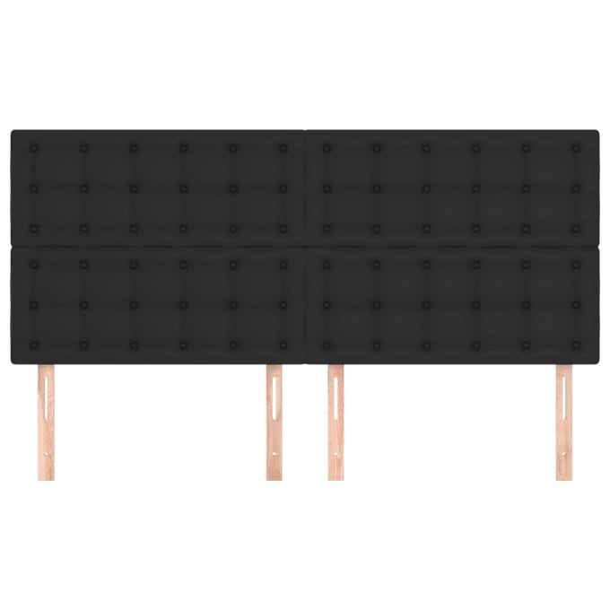 vidaXL - Hoofdbord - zwart - 180x5x118/128 - cm - kunstleer