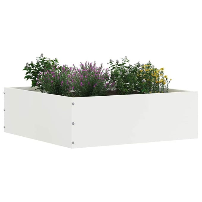 vidaXL - Gazonrand - 40 - x - 40 - x - 13 - cm - Staal - Wit