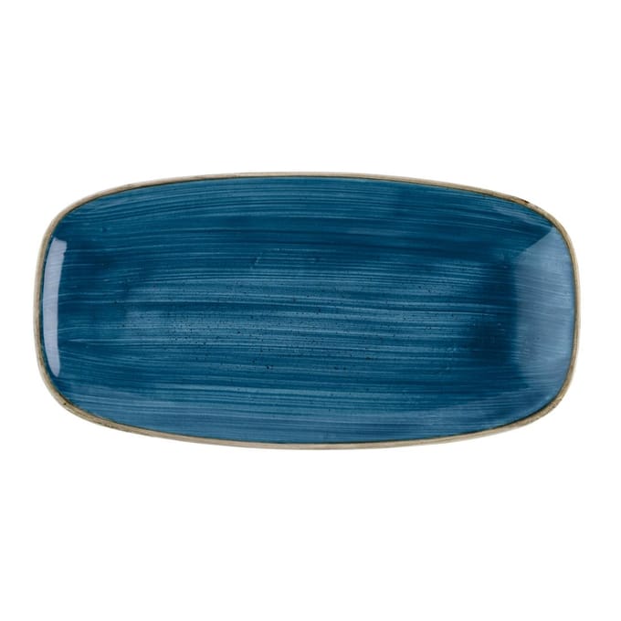 Churchill Stonecast Java Blue Chefs Ovaal Bord 35.2 x 18.7cm (6 stuks)