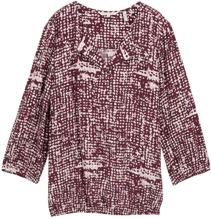 Tom Tailor - Blouse van viscose - Maat 36 - dark red abstract dot design