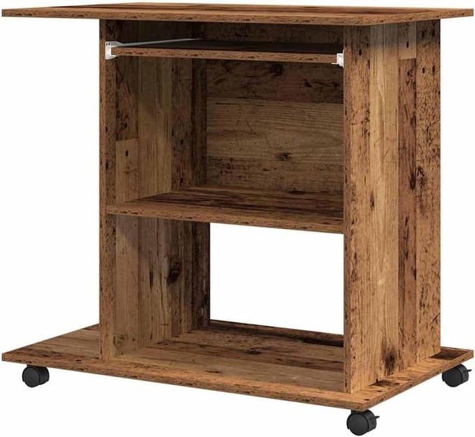 Computerbureau - Werktafel - Thuiswerken - Met wieltjes - 80x50x75 cm - Bruin