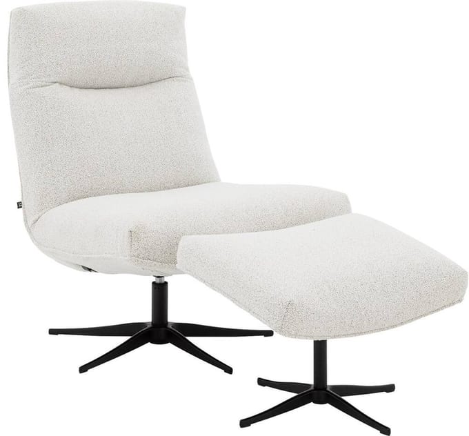 Goossens Fauteuil Isla - Stof - Wit
