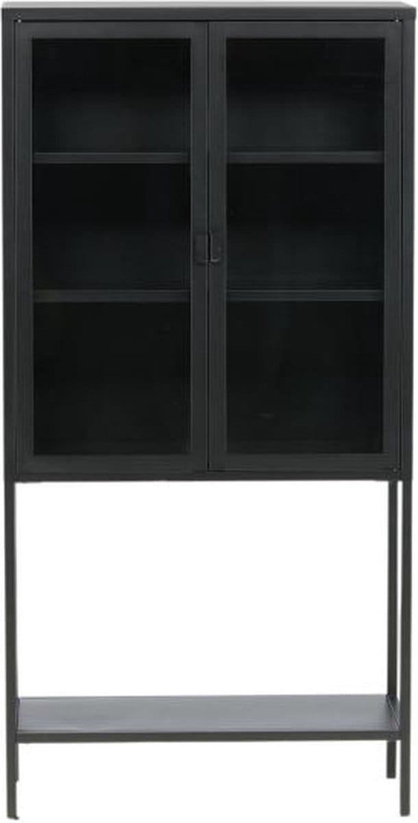 Svea - Zivo vitrinekast - 75 x 150 cm - zwart