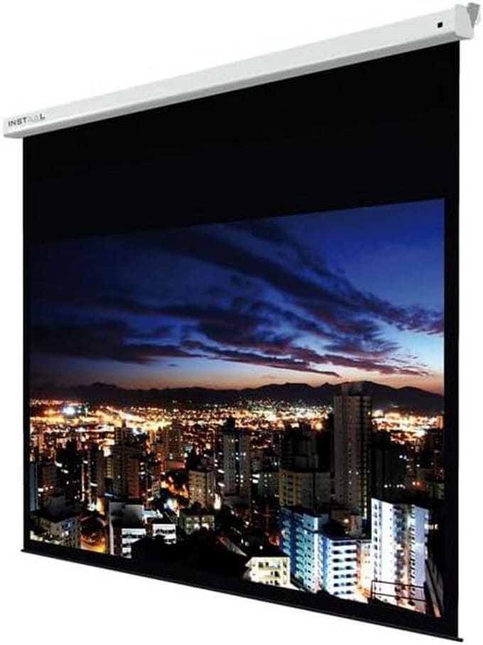 Elektrisch Projectiescherm - Gemotoriseerd Scherm - Home Cinema - Plug and Play - 240 x 135 cm - Wit
