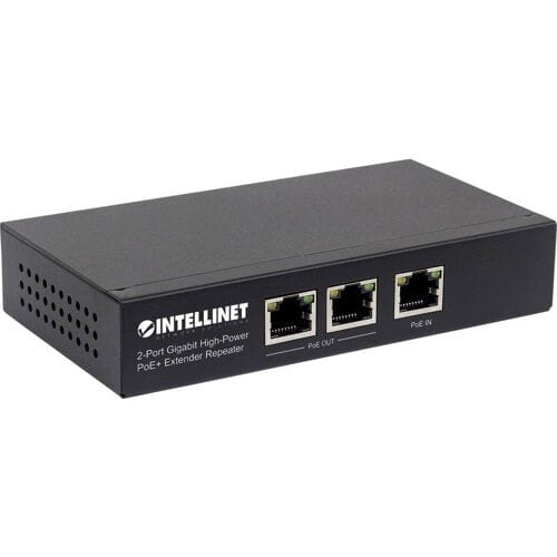 Intellinet 561266 PoE-extender 1 GBit/s IEEE 802.3af (12.95 W), IEEE 802.3at (25.5 W)
