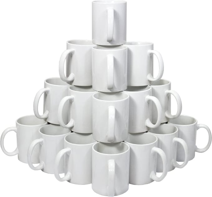 72 Witte Sublimatie Mokken met blanco doosjes
