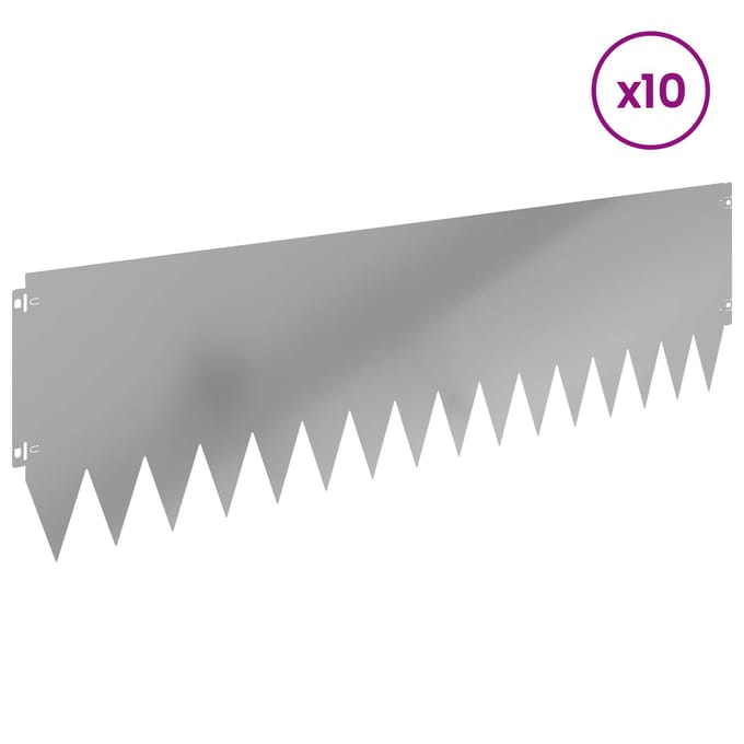 vidaXL - Gazonrand - 10 - st - 103 - x - 30 - cm - Staal - zilver