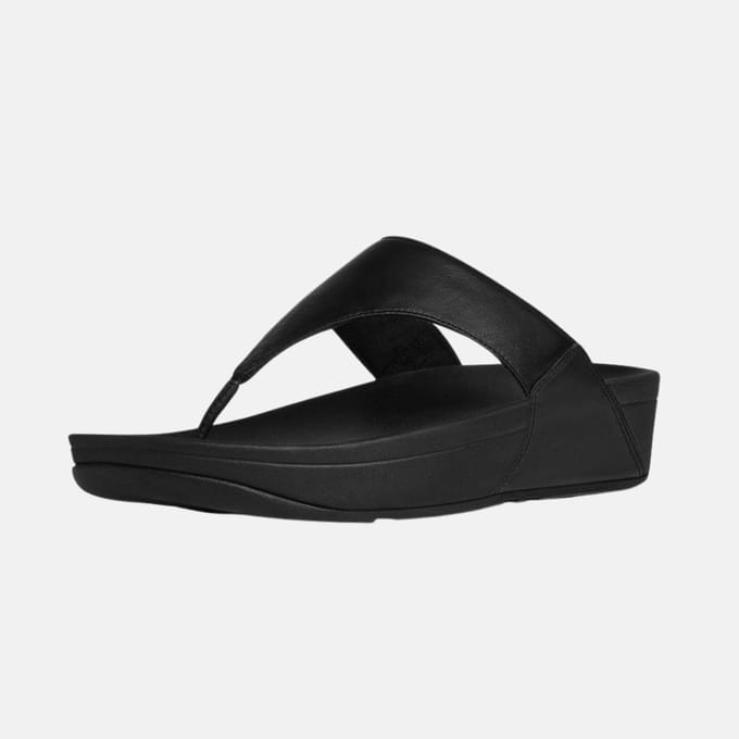 FitFlop Lulu Leather Toepost Dames Slippers - Zwart