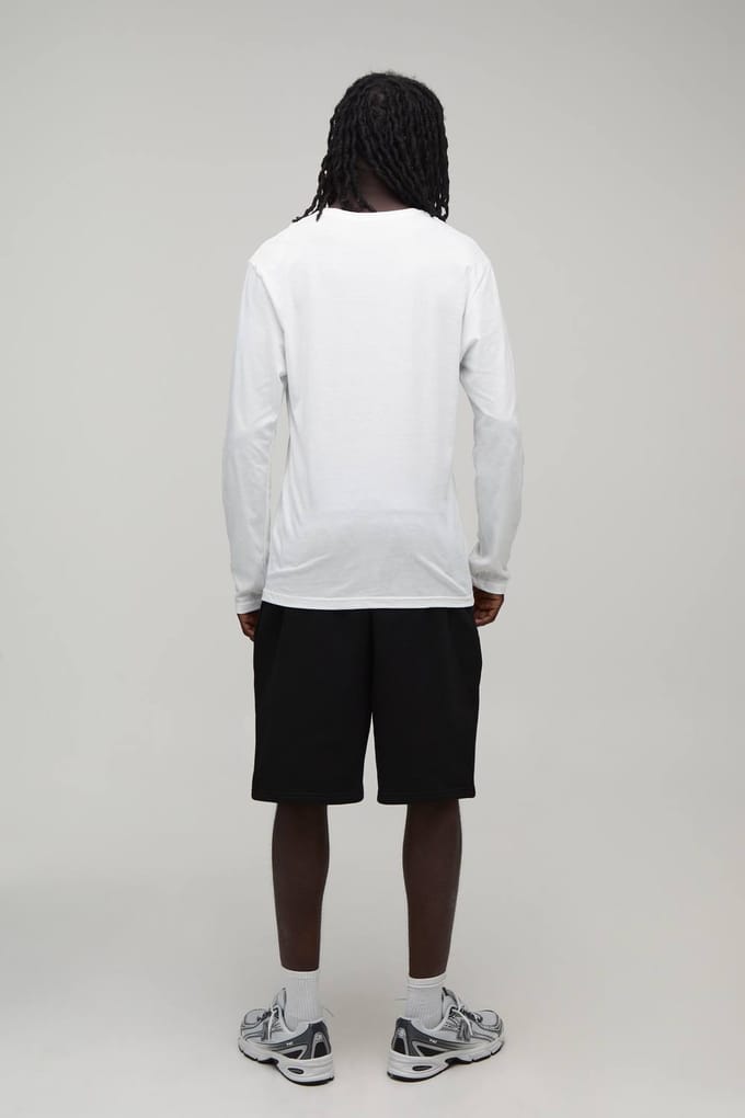 Officieel Gemerkt T-shirt Met Lange Mouwen | White | Size Medium