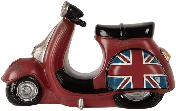 Clayre & Eef Nachtlampje Kind Scooter LED 27x10x16 cm Rood Kunststof