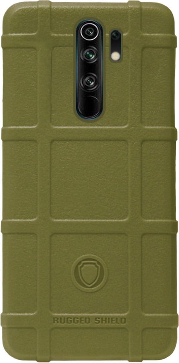 RUGGED SHIELD Rubber Bumper Case Hoesje voor Xiaomi Redmi 9 - Groen