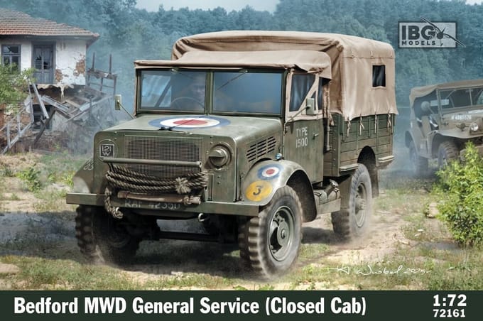 IBG Models Modelbouwpakket Auto - 72161 Bedford MWD General Service - Closed Cab WWII - Britse Militaire Vrachtwagen Plastic - 1:72 - Modelbouw