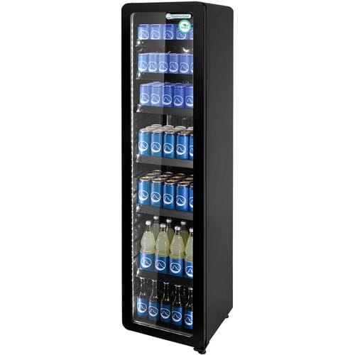GASTRO-COOL Drankenkoelkast - 418mm - 212L - smal model - 1 glasdeur & LED-interieurverlichting - zwart
