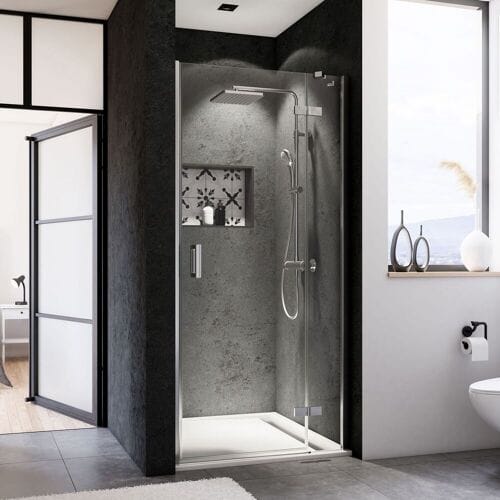 Breuer Panorama revolving door with fixed part for niche 90 cm, connection r. 1299.005.101.004