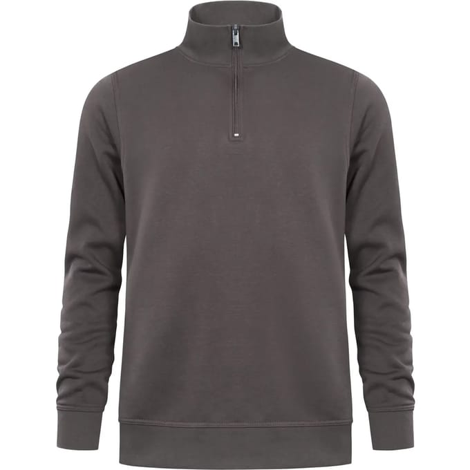 Unisex Troyer Trui met driekwartsrits Charcoal - S
