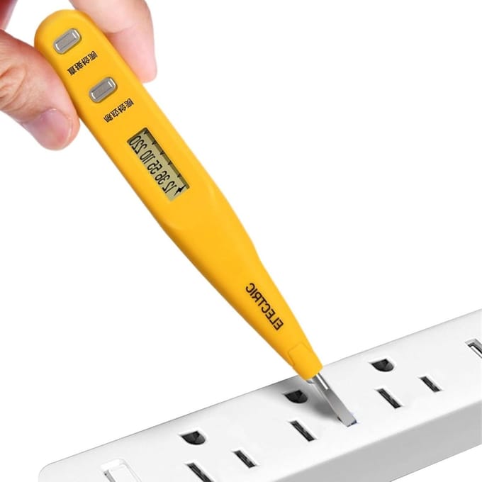 Spanningstester Schroevendraaier - Stroomdetector - Elektrische Installaties - Digitaal Display - 13 cm - Zwart