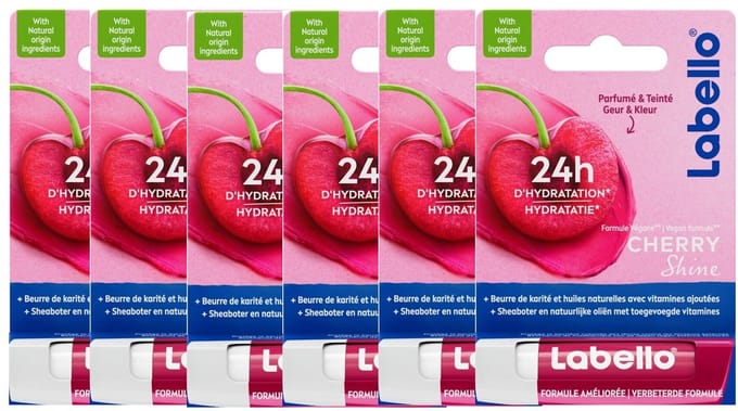 Labello Lippenbalsem Cherry Shine - 6 stuks