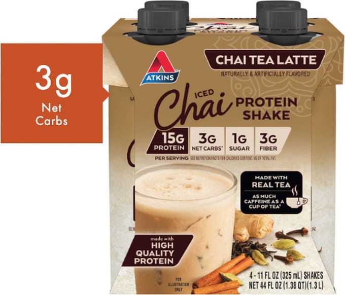 Atkins | Protein Shake | Iced Chai Tea Latte | 4 Stuks | 4 x 325ml