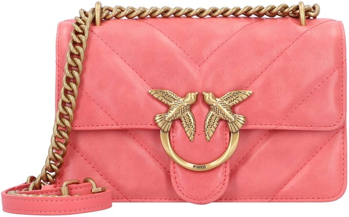 PINKO Love One Schoudertas Leer 21 cm - Dames - coral. speziato