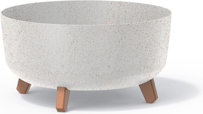 Prosperplast Gracia Low Eco Wood - Bloempot - Wit kleur | 14,3 L