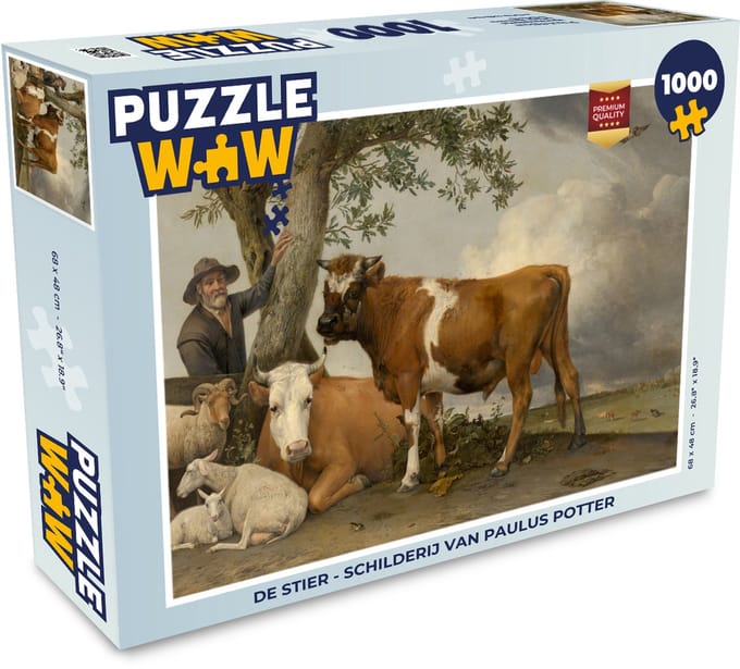 Puzzel De stier - Schilderij van Paulus Potter - Legpuzzel - Puzzel 1000 stukjes volwassenen