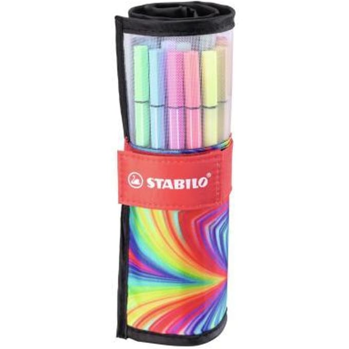 STABILO Pen 68 - Premium Viltstift - Rollerset - ARTY - Set Met 25 Verschillende Kleuren