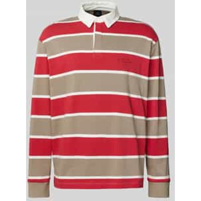 Regular fit poloshirt in design met lange mouwen
