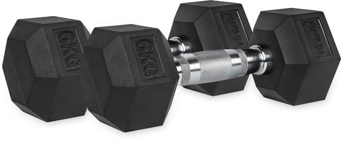 VirtuFit Hexa Dumbbell Pro Set - 2 x 6 kg - Hexagon Dumbbell - Krachttraining - Set van 2