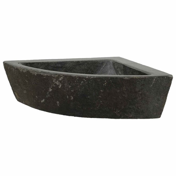 vidaXL - Wastafel - Grijs - (38-45) - x - (38-45) - x - 12 - cm - Riviersteen