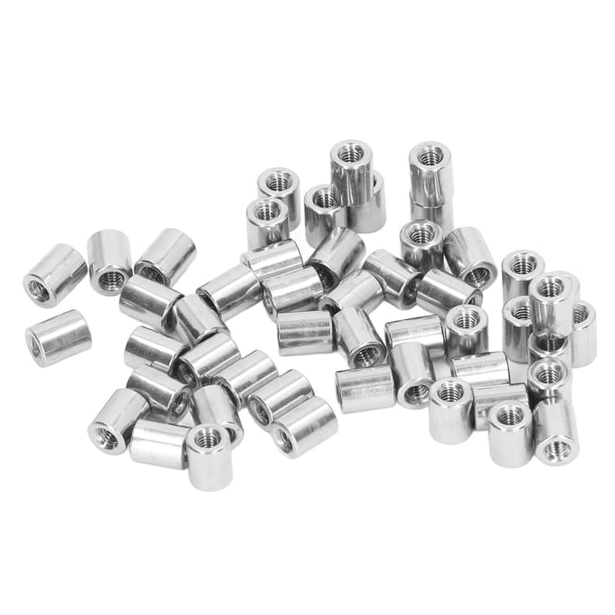 50 stuks M4 Binnendraad Koppeling Moer Robuuste Roestvrij Staal Onderhoud Cilindrische Koppeling Moer Set