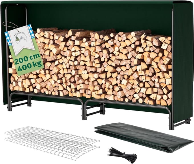 VLSelect® Houtopslag Buiten - Houthok - Haardhout Opslag - Tot 400KG
