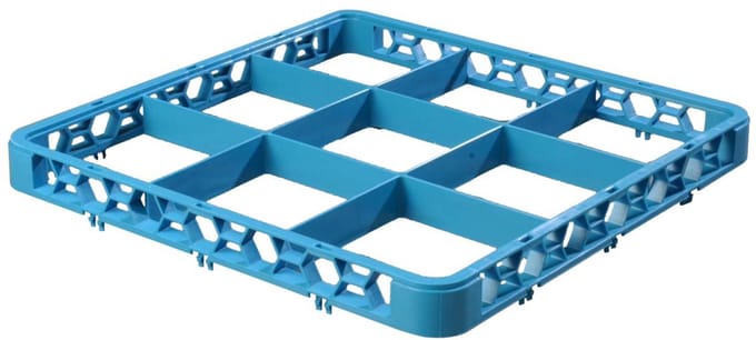Carlisle Opbouwrand 9-vaks 50.5 x 50.5 x 4.5 cm Polypropyleen Blauw