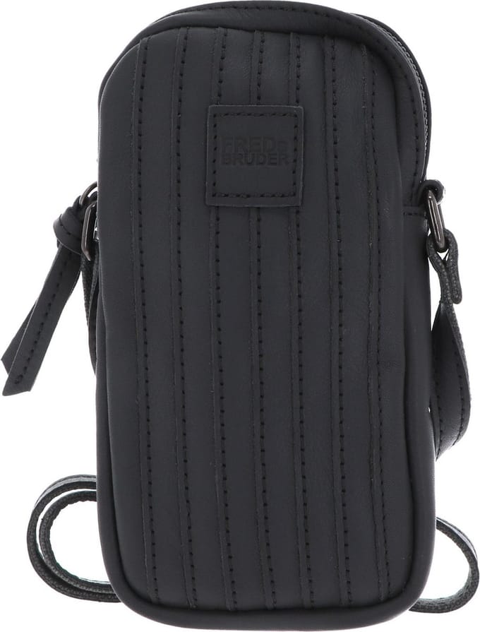 FREDsBRUDER Leren Telefoontasje Schoudertas Vertical Cellphone Bag Dark Grey Grijs