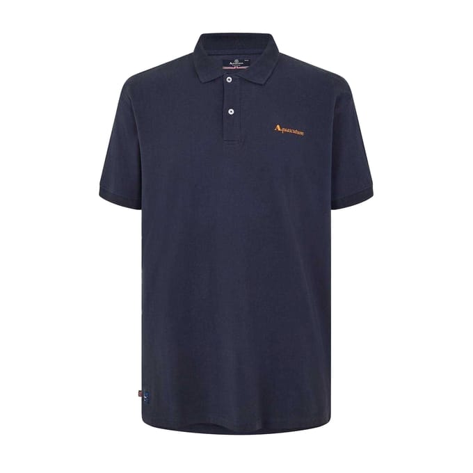 Aquascutum Heren Regular Poloshirt met Korte Mouwen (Marine)