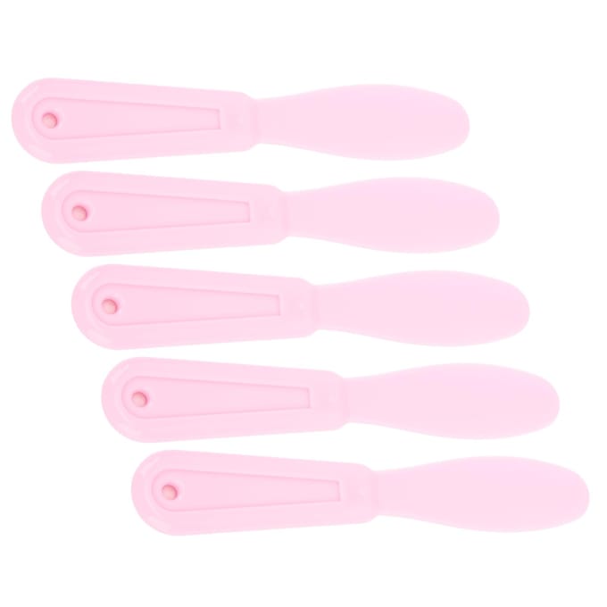 5PCS Plaster Spatula Plastic Ergonomic Design Easy to Clean Wear Resistant Mixing Stirring Spatula roze