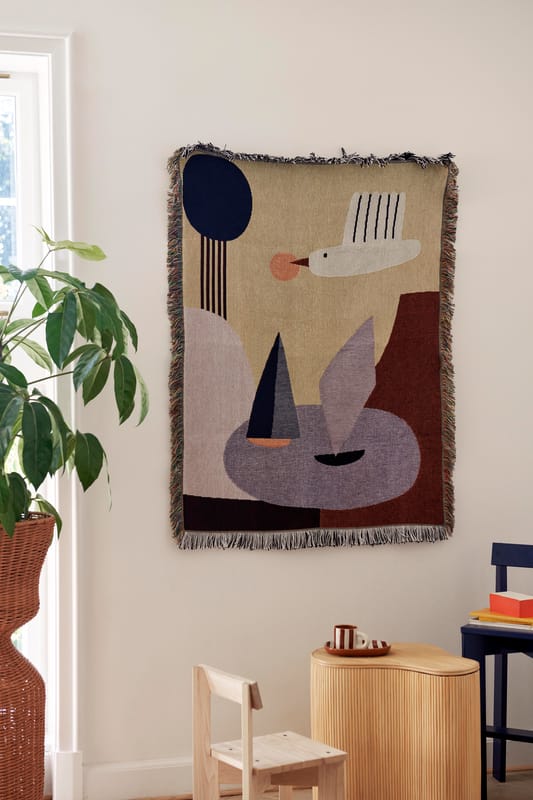 Ferm Living - Bird Tapestry Deken - multi - meerkleurig