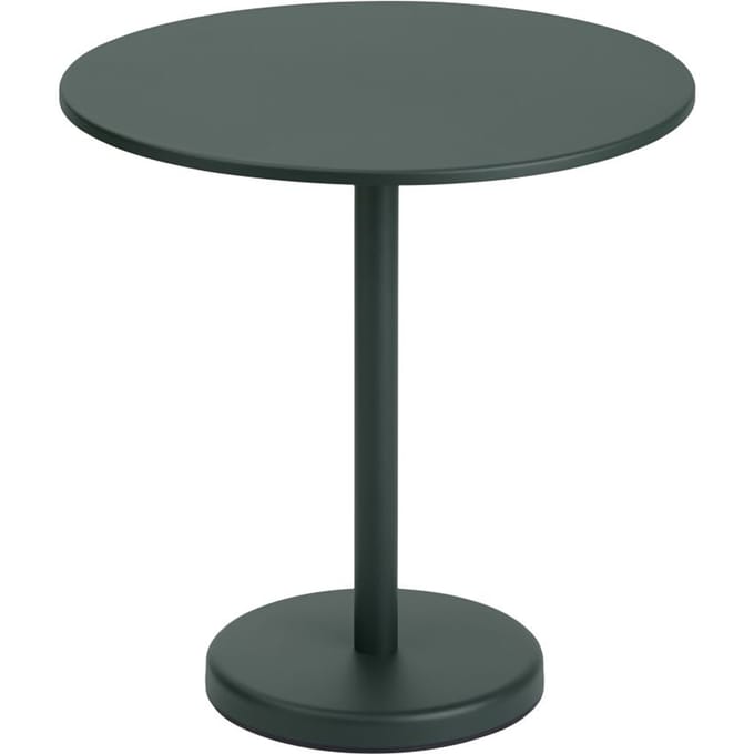 Muuto Linear Steel Tafel rond - donkergroen - Hoogte 73 cm