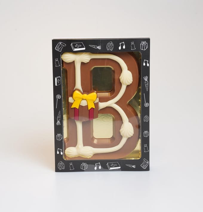 Luxe Gedecoreerde Melk Chocolade Letter B - 240 Gram