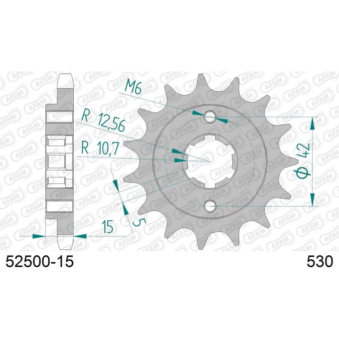Stalen motortandwiel voor Afam 530 15 dents
