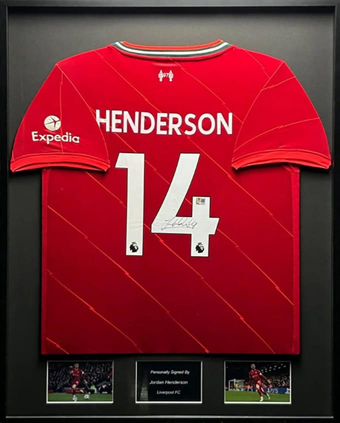 Jordan Henderson Liverpool 20/21 ingelijst thuis shirt