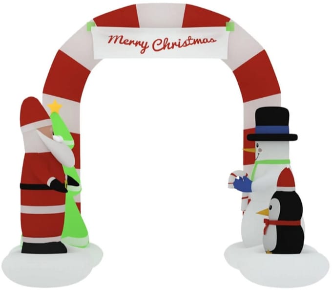 Kerstboog opblaasbaar met LED's 260 cm