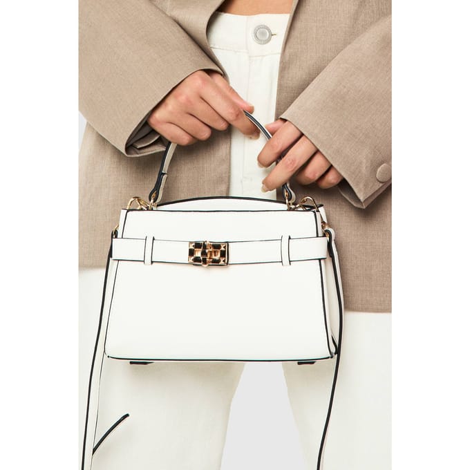 boohoo Dames Mini Tas met Gespdetail | Ecru