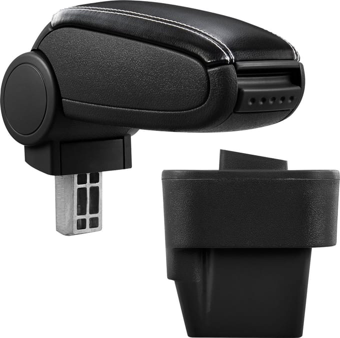 Armsteun-Opel Astra H 2004-2010-kunstleer-zwart+wit stiksel